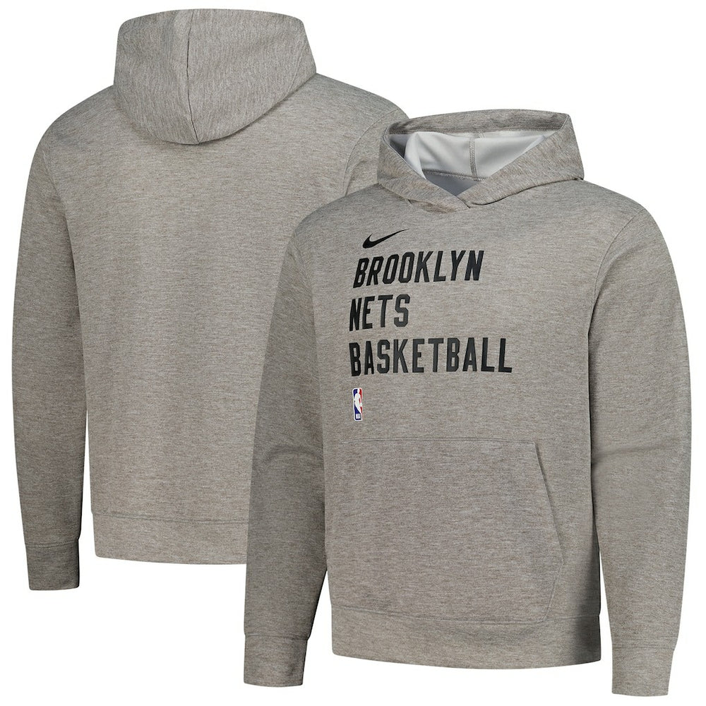 Nike Brooklyn Nets Unisex 2023/24 Performance Spotlight On-Court Practice Pullover Hoodie Heather Gray