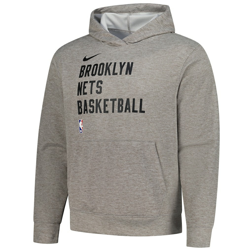 Nike Brooklyn Nets Unisex 2023/24 Performance Spotlight On-Court Practice Pullover Hoodie Heather Gray