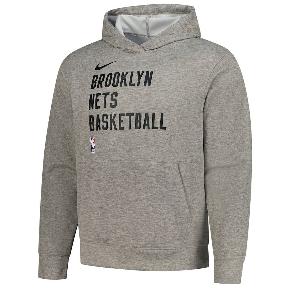 Nike Brooklyn Nets Unisex 2023/24 Performance Spotlight On-Court Practice Pullover Hoodie Heather Gray