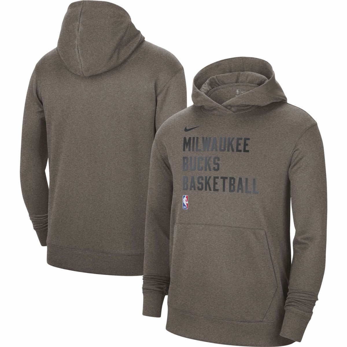 Nike Milwaukee Bucks Unisex 2023/24 Performance Spotlight On-Court Practice Pullover Hoodie Olive