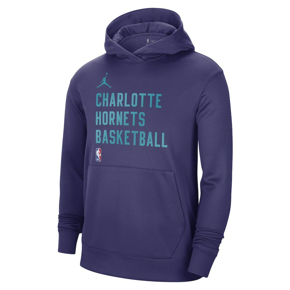 Charlotte Hornets Jordan Brand Unisex 2023/24 Performance Spotlight On-Court Practice Pullover Hoodie Purple