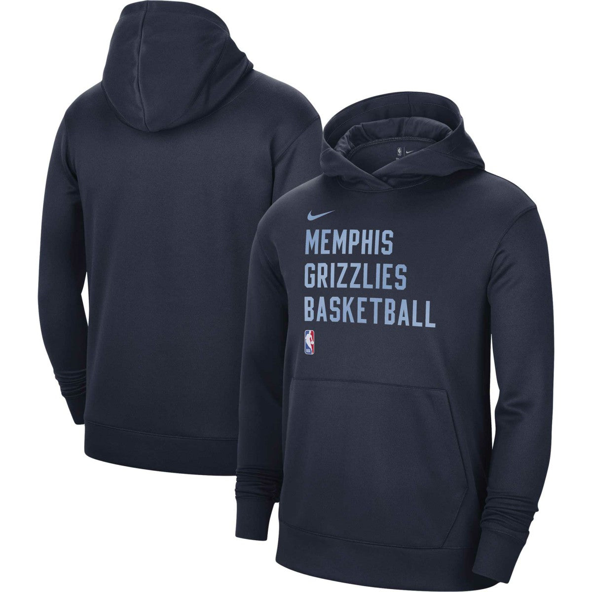 Nike Memphis Grizzlies Unisex 2023/24 Performance Spotlight On-Court Practice Pullover Hoodie Navy