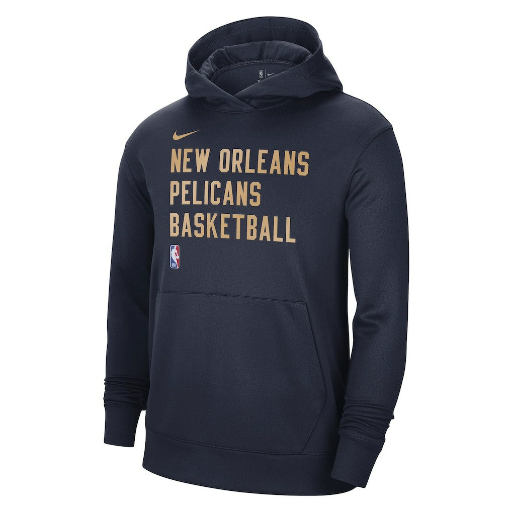 Nike New Orleans Pelicans Unisex 2023/24 Performance Spotlight On-Court Practice Pullover Hoodie Navy