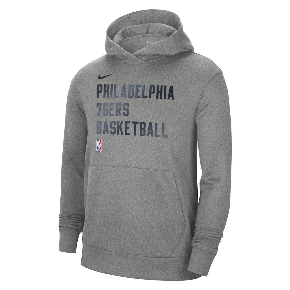 Nike Philadelphia 76ers Unisex 2023/24 Performance Spotlight On-Court Practice Pullover Hoodie Heather Gray