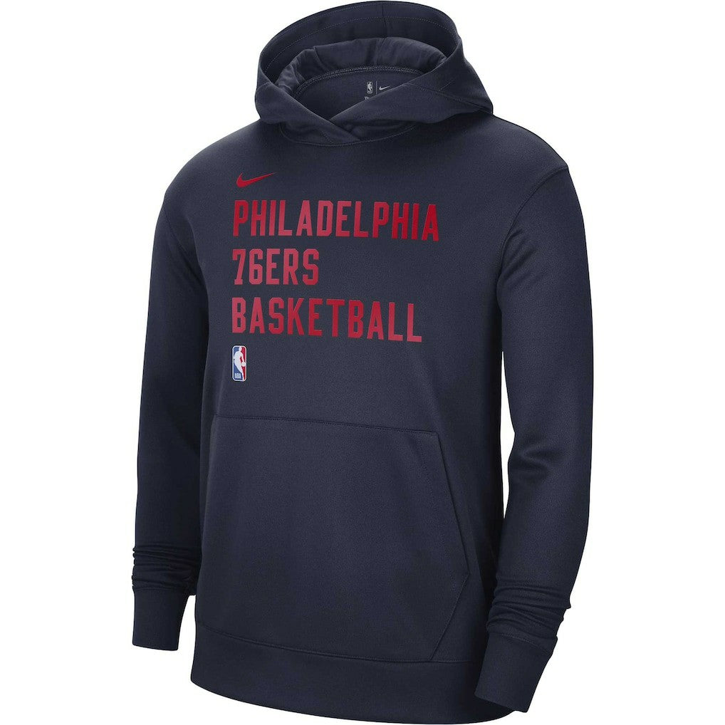 Nike Philadelphia 76ers Unisex 2023/24 Performance Spotlight On-Court Practice Pullover Hoodie Navy
