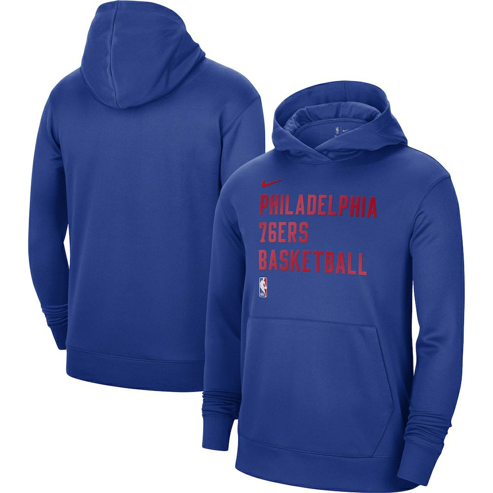 Nike Philadelphia 76ers Unisex 2023/24 Performance Spotlight On-Court Practice Pullover Hoodie Royal