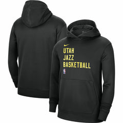 Nike Utah Jazz Unisex 2023/24 Performance Spotlight On-Court Practice Pullover Hoodie Black