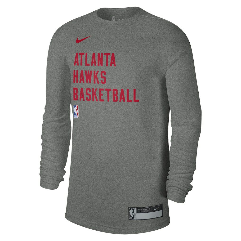 Nike Atlanta Hawks Unisex 2023/24 Legend On-Court Practice Performance Long Sleeve T-Shirt Heather Gray