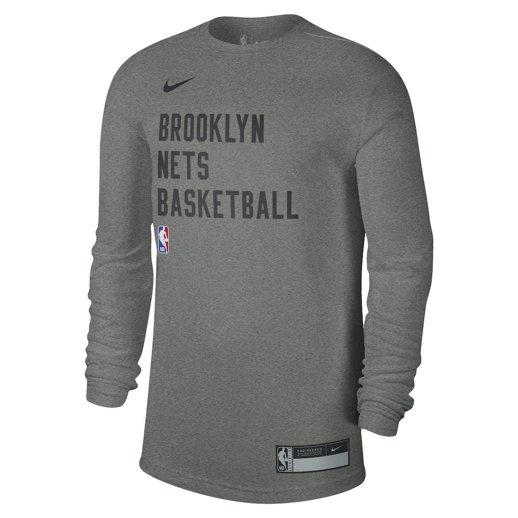 Nike Brooklyn Nets Unisex 2023/24 Legend On-Court Practice Long Sleeve T-Shirt Heather Gray