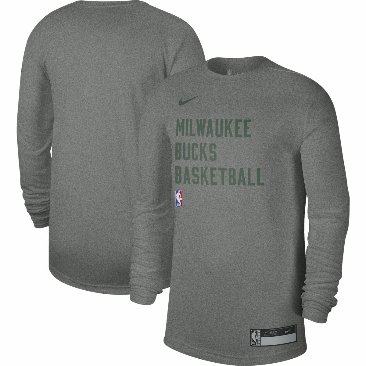 Nike Milwaukee Bucks Unisex 2023/24 Legend On-Court Practice Long Sleeve T-Shirt Heather Gray