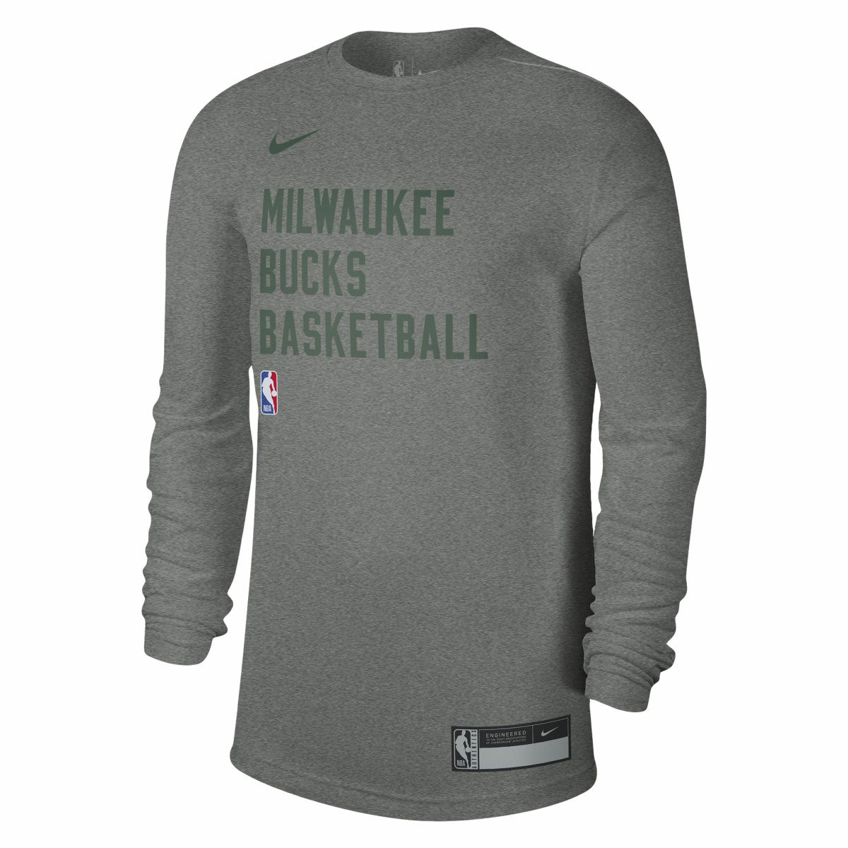 Nike Milwaukee Bucks Unisex 2023/24 Legend On-Court Practice Long Sleeve T-Shirt Heather Gray