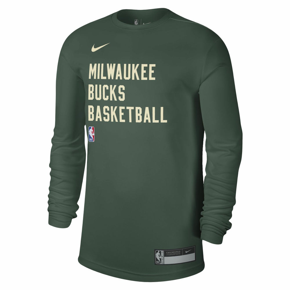 Nike Milwaukee Bucks Unisex 2023/24 Legend On-Court Practice Long Sleeve T-Shirt Hunter Green