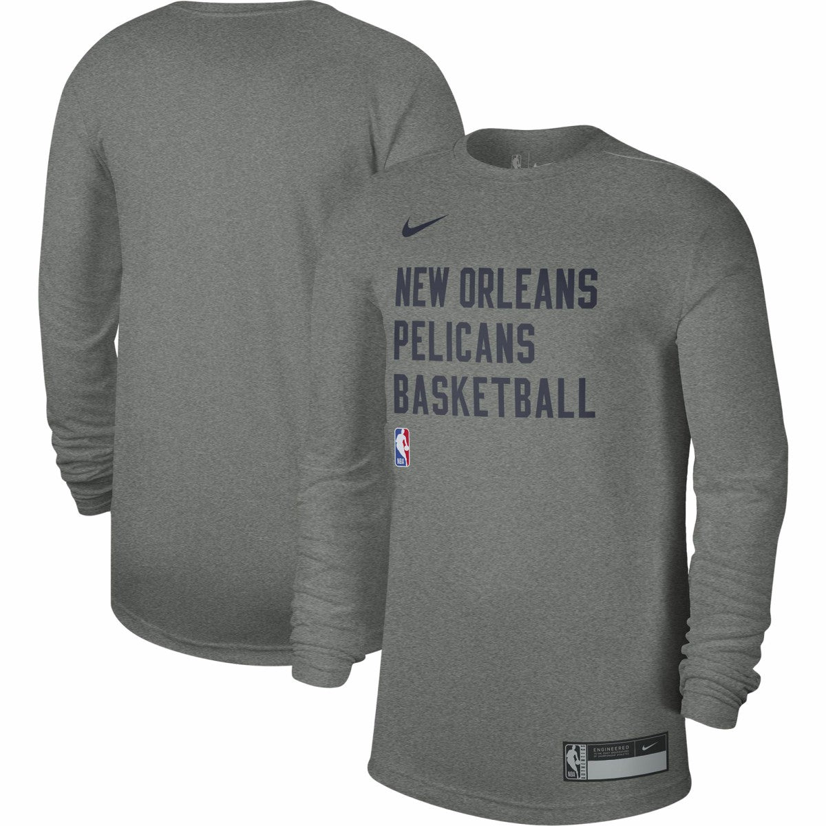 Nike New Orleans Pelicans Unisex 2023/24 Legend On-Court Practice Long Sleeve T-Shirt Heather Gray
