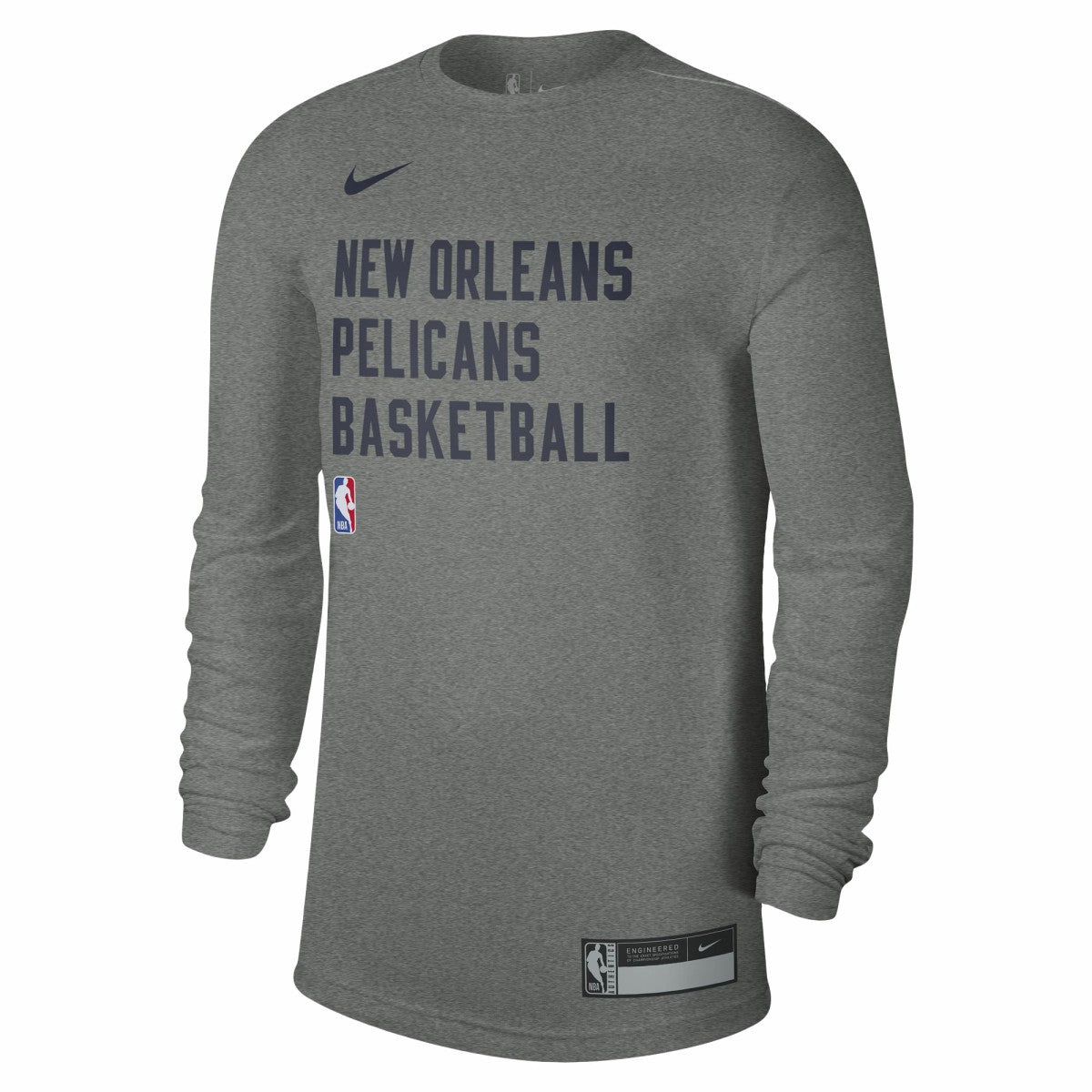 Nike New Orleans Pelicans Unisex 2023/24 Legend On-Court Practice Long Sleeve T-Shirt Heather Gray