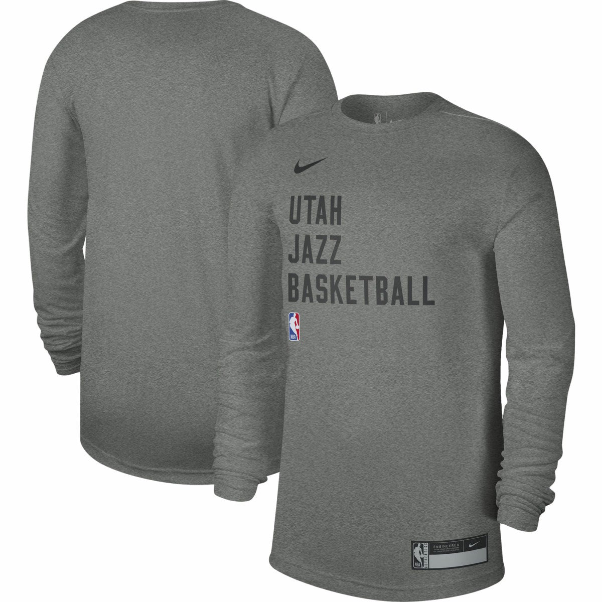 Nike Utah Jazz Unisex 2023/24 Legend On-Court Practice Long Sleeve T-Shirt Heather Gray