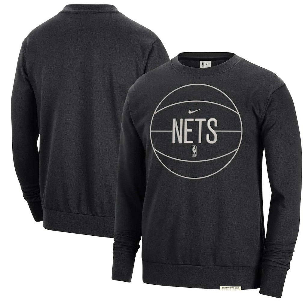 Nike Brooklyn Nets 2023/24 Authentic Standard Issue Travel Performance Pullover Sweatshirt Black