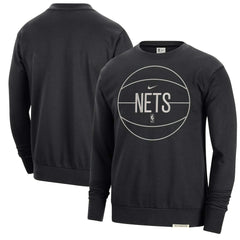 Nike Brooklyn Nets 2023/24 Authentic Standard Issue Travel Performance Pullover Sweatshirt Black
