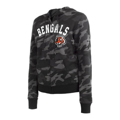 Cincinnati Bengals New Era Women's Camo Full-Zip Hoodie - Black - NFL