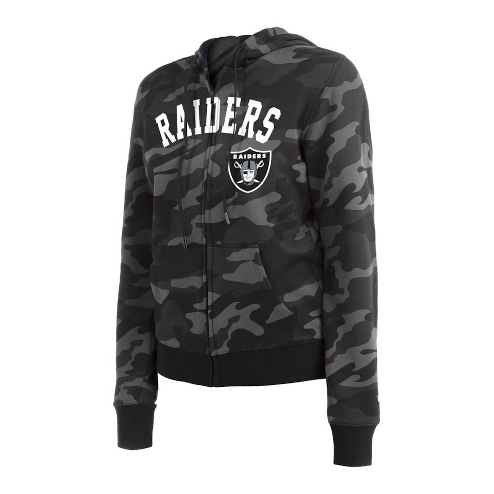 Las Vegas Raiders New Era Women's Camo Full-Zip Hoodie - Black - NFL