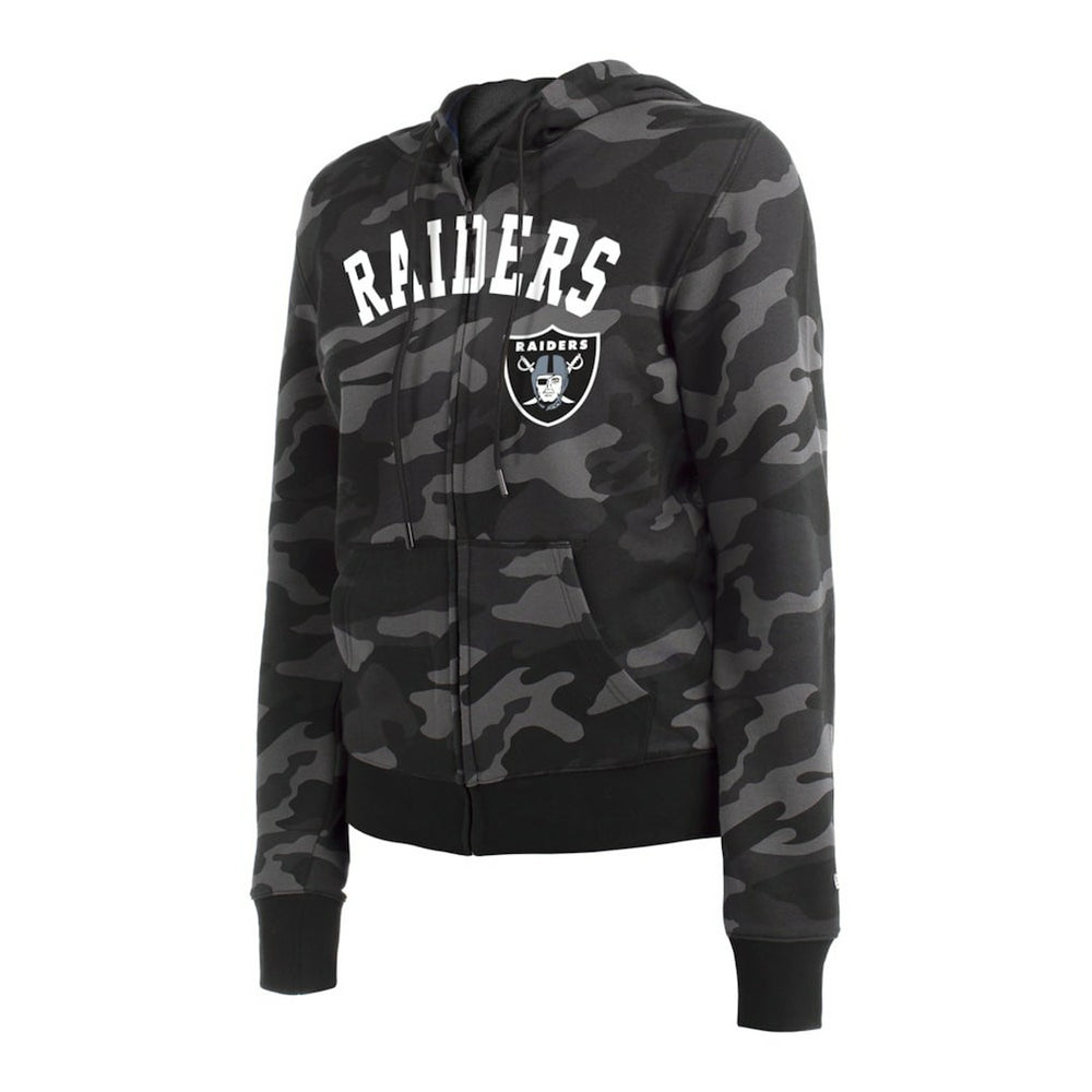 Las Vegas Raiders New Era Women's Camo Full-Zip Hoodie - Black - NFL