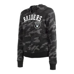 Las Vegas Raiders New Era Women's Camo Full-Zip Hoodie - Black - NFL