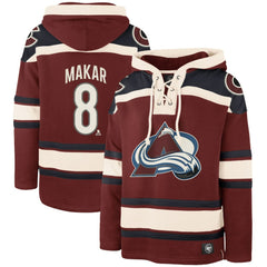 Cale Makar Colorado Avalanche '47 Player Name & Number Lacer Pullover Hoodie - Burgundy | 47 brand sale