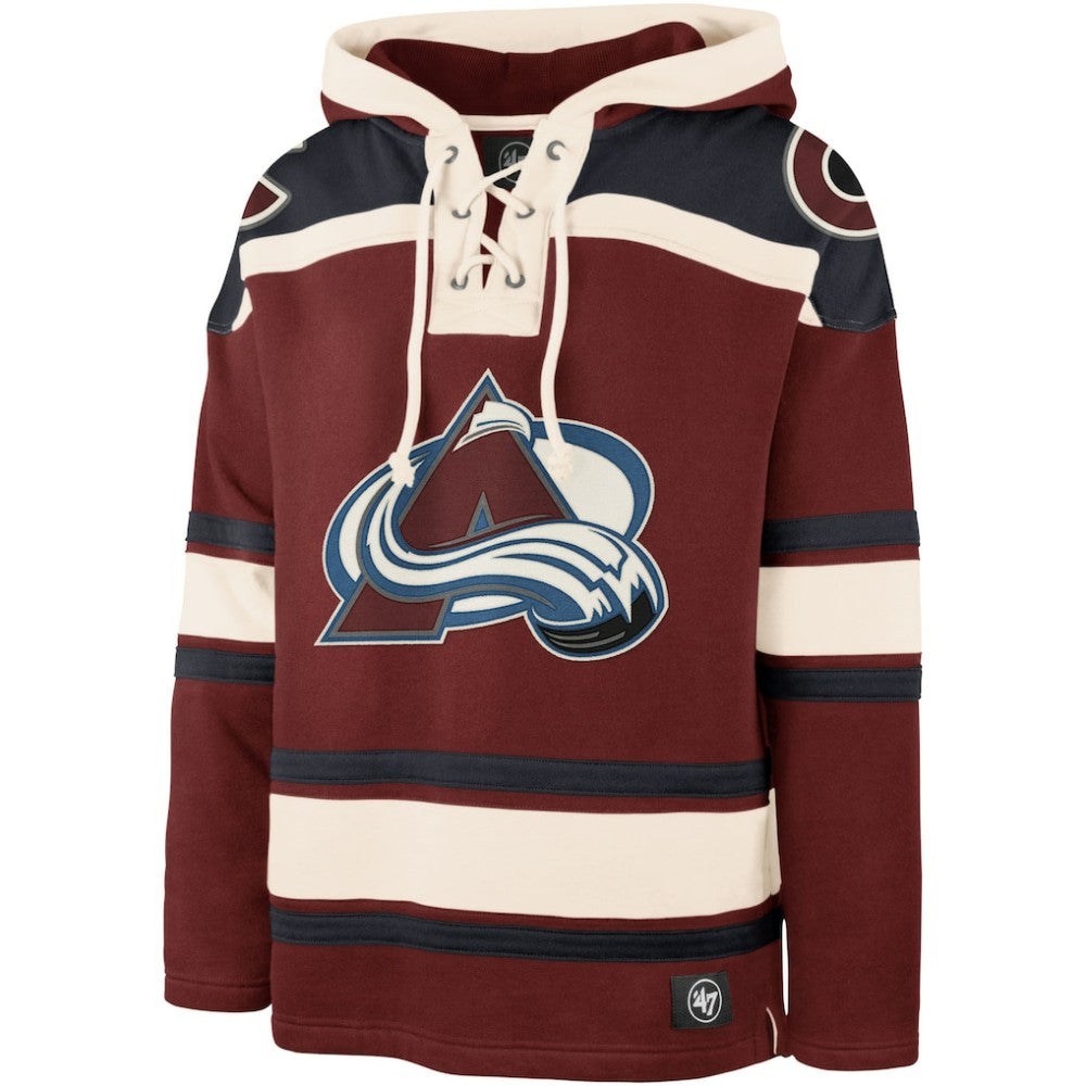 Cale Makar Colorado Avalanche '47 Player Name & Number Lacer Pullover Hoodie - Burgundy | 47 brand sale