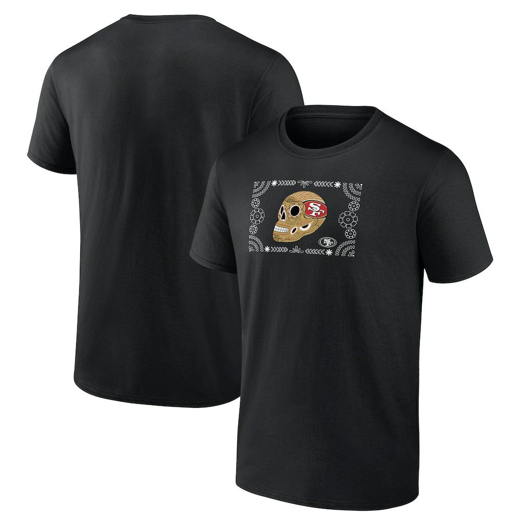 San Francisco 49ers Sugar Skull T-Shirt - Black - NFL