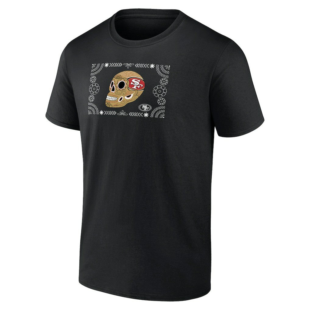 San Francisco 49ers Sugar Skull T-Shirt - Black - NFL