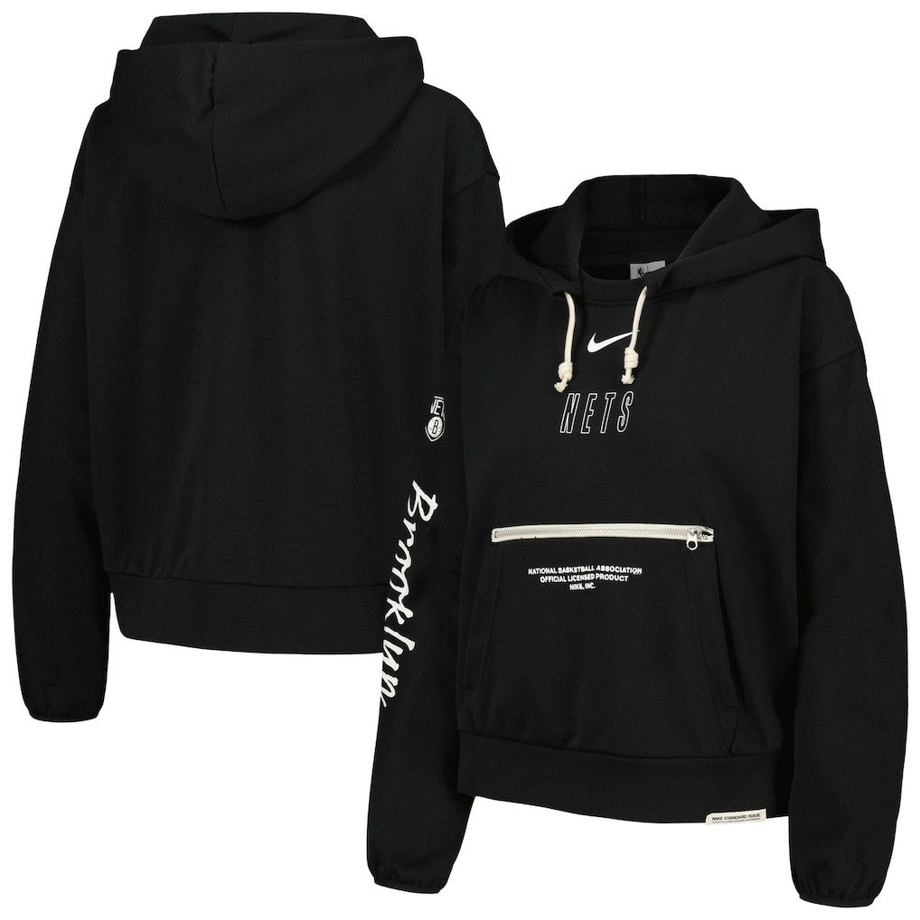 Nike Brooklyn Nets Women's Courtside Standard Issue Performance Pullover Hoodie Black