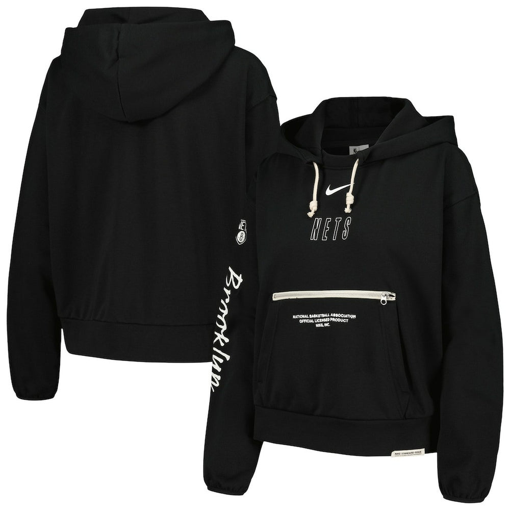 Nike Brooklyn Nets Women's Courtside Standard Issue Performance Pullover Hoodie Black