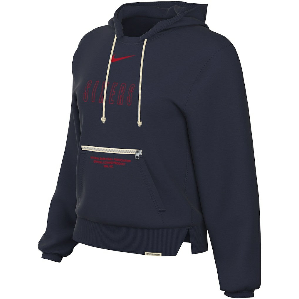 Nike Philadelphia 76ers Women's Courtside Standard Issue Performance Pullover Hoodie Navy