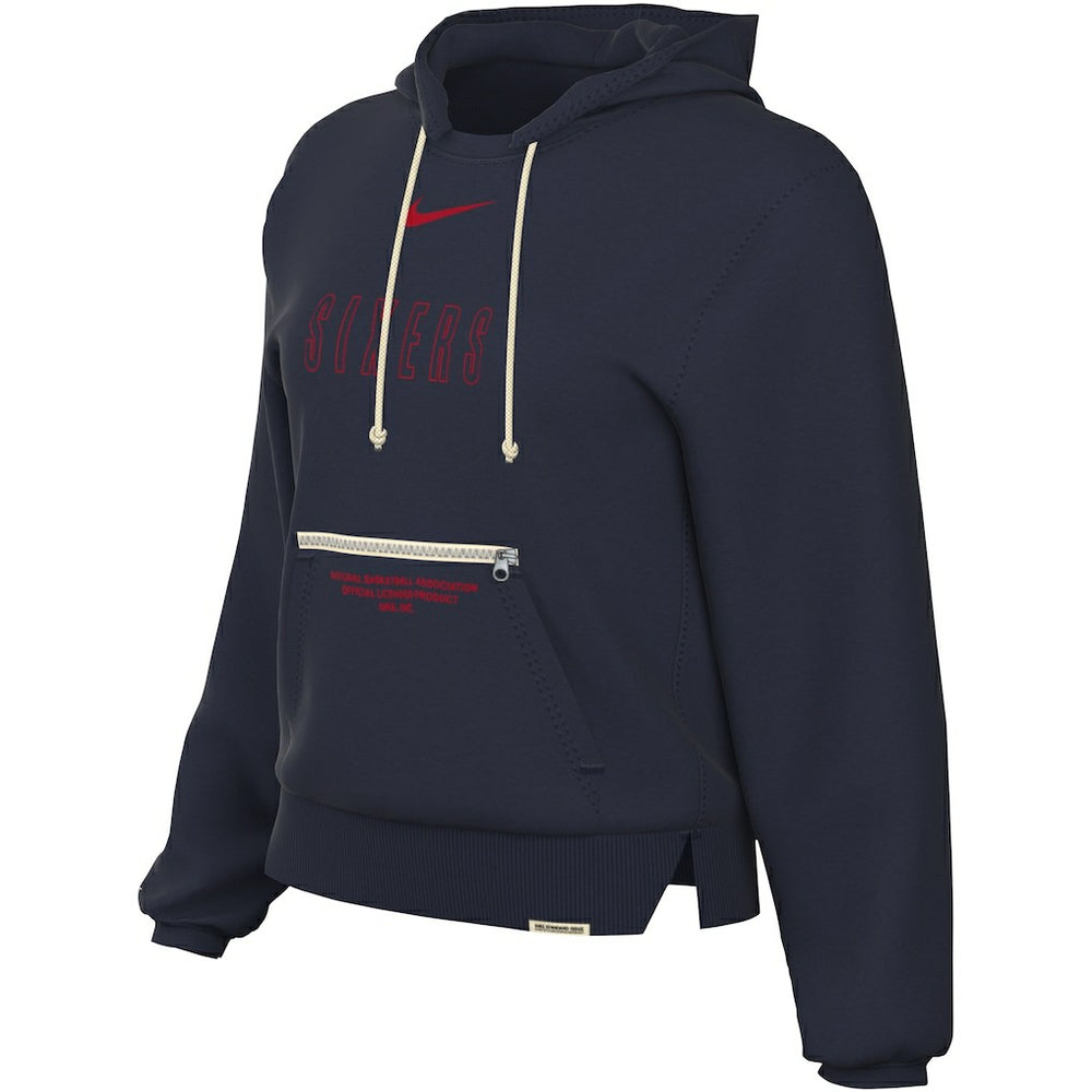 Nike Philadelphia 76ers Women's Courtside Standard Issue Performance Pullover Hoodie Navy