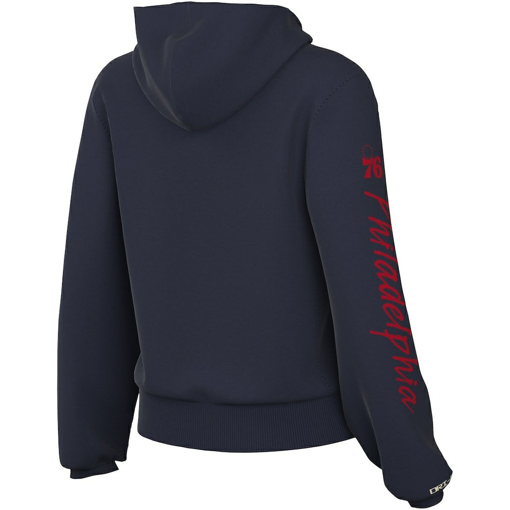 Nike Philadelphia 76ers Women's Courtside Standard Issue Performance Pullover Hoodie Navy