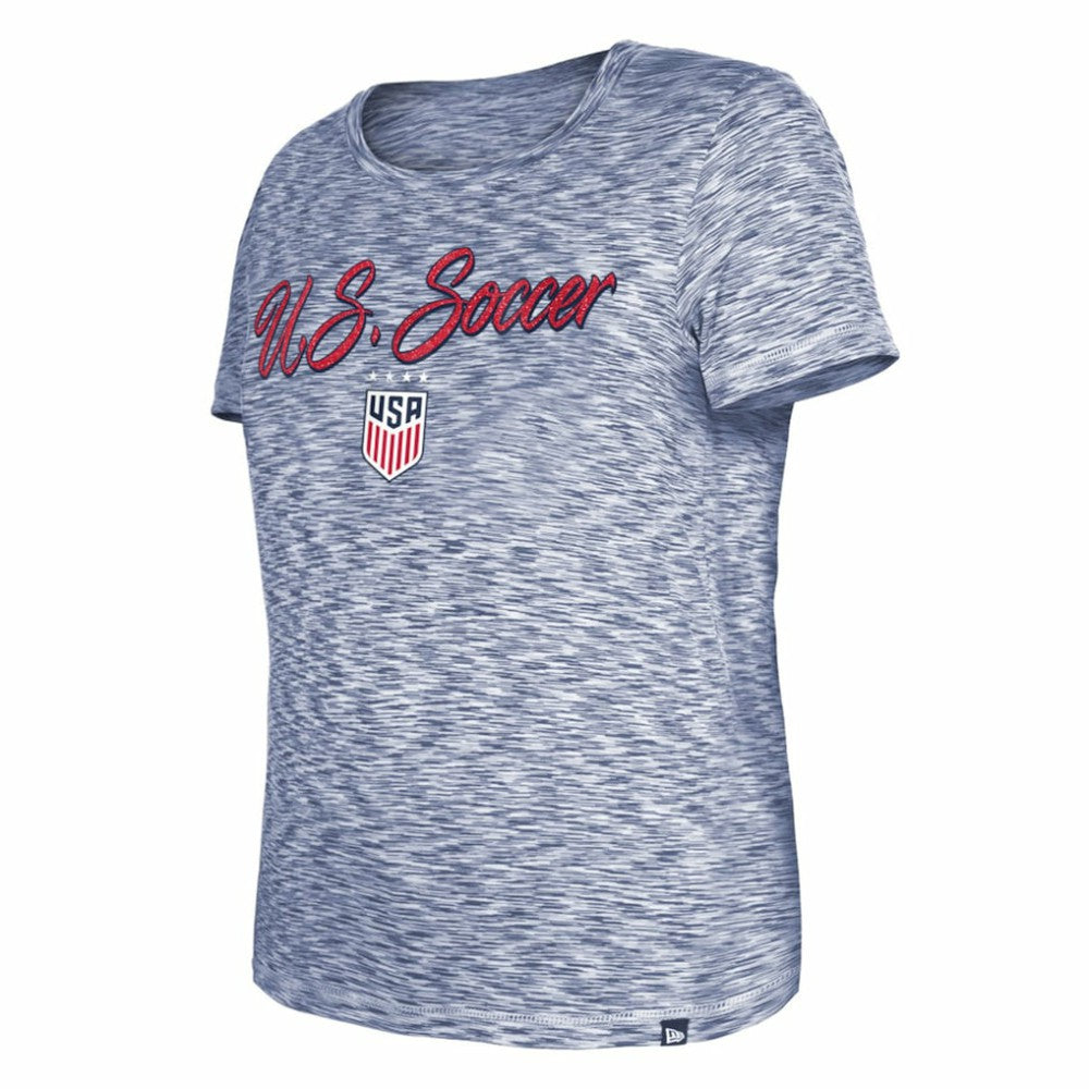New Era - USWNT 5th & Ocean by New Era Women's Active Space Dye Jersey T-Shirt - Navy