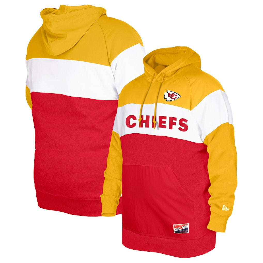 Kansas City Chiefs New Era Big & Tall Current Colorblock Pullover Hoodie - Red - NFL