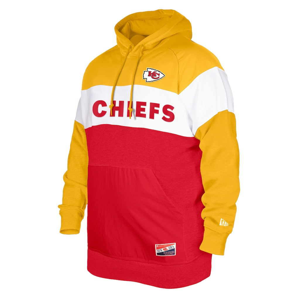 Kansas City Chiefs New Era Big & Tall Current Colorblock Pullover Hoodie - Red - NFL