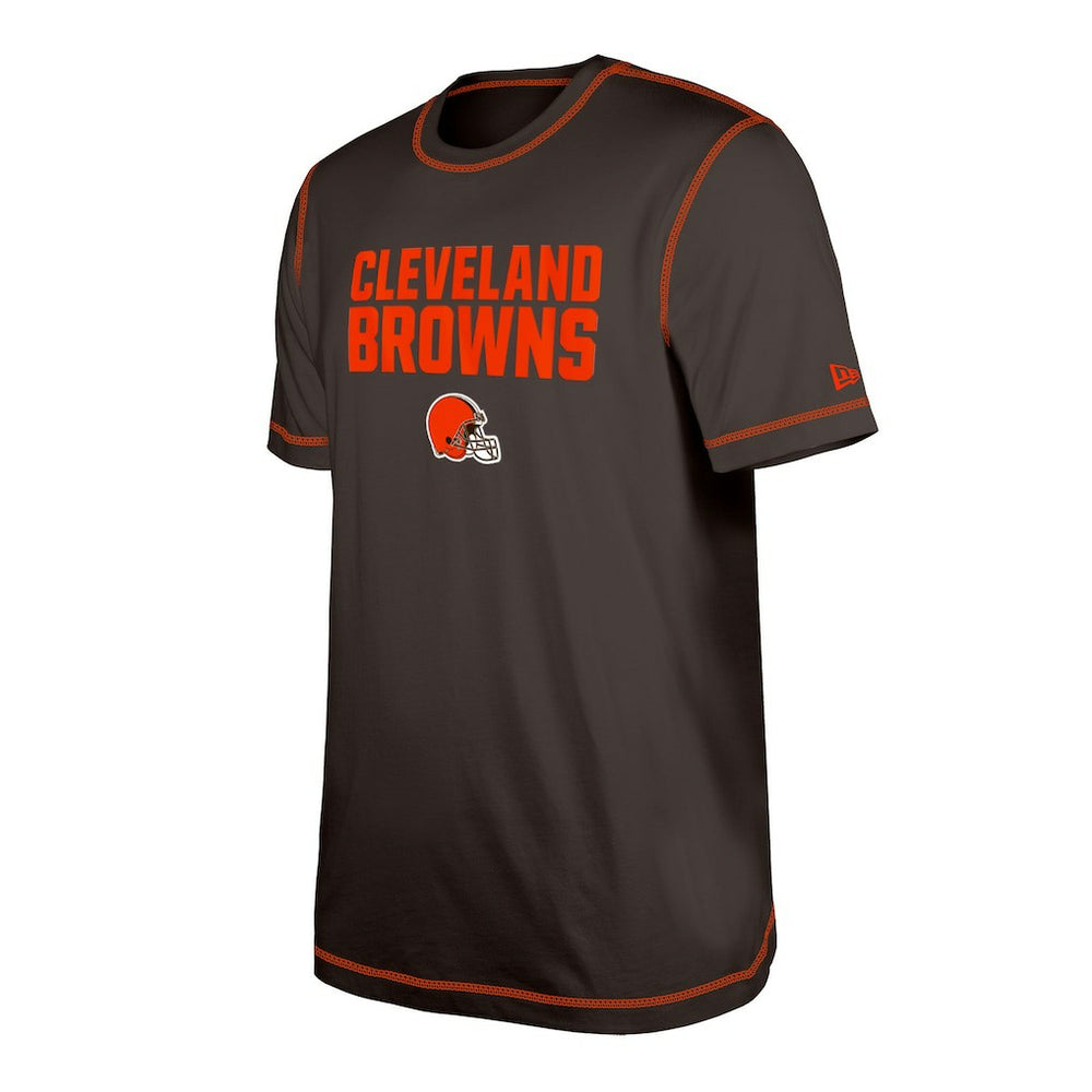 Cleveland Browns New Era Third Down Puff Print T-Shirt - Brown - NFL