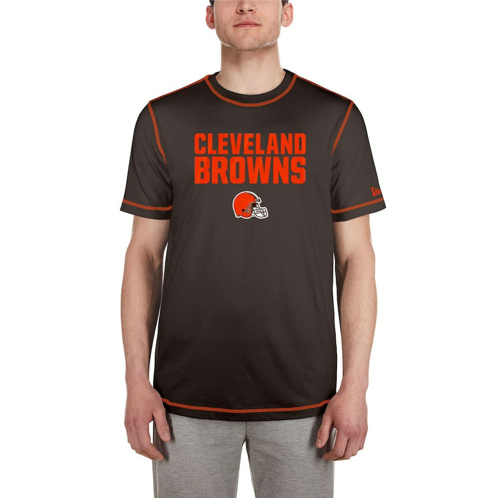 Cleveland Browns New Era Third Down Puff Print T-Shirt - Brown - NFL