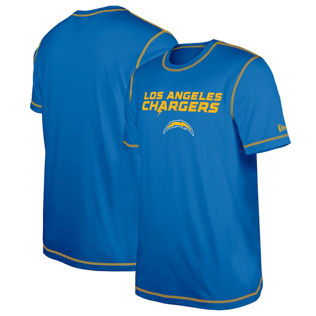 Los Angeles Chargers New Era Third Down Puff Print T-Shirt - Blue - NFL