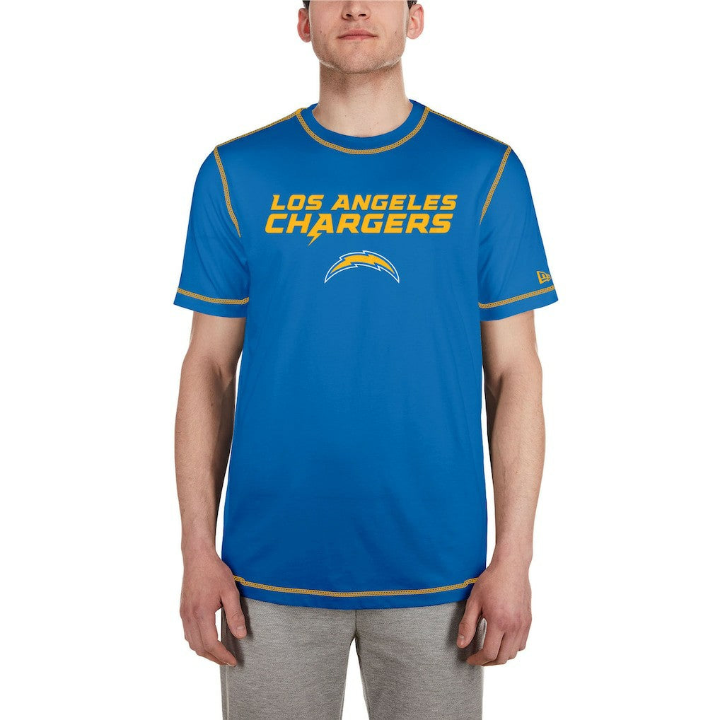 Los Angeles Chargers New Era Third Down Puff Print T-Shirt - Blue - NFL