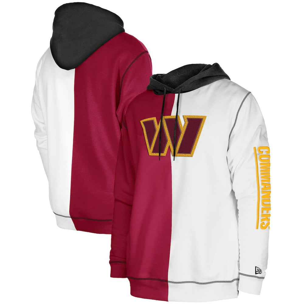 Washington Commanders New Era Third Down Split Raglan Pullover Hoodie - Burgundy/White - NFL
