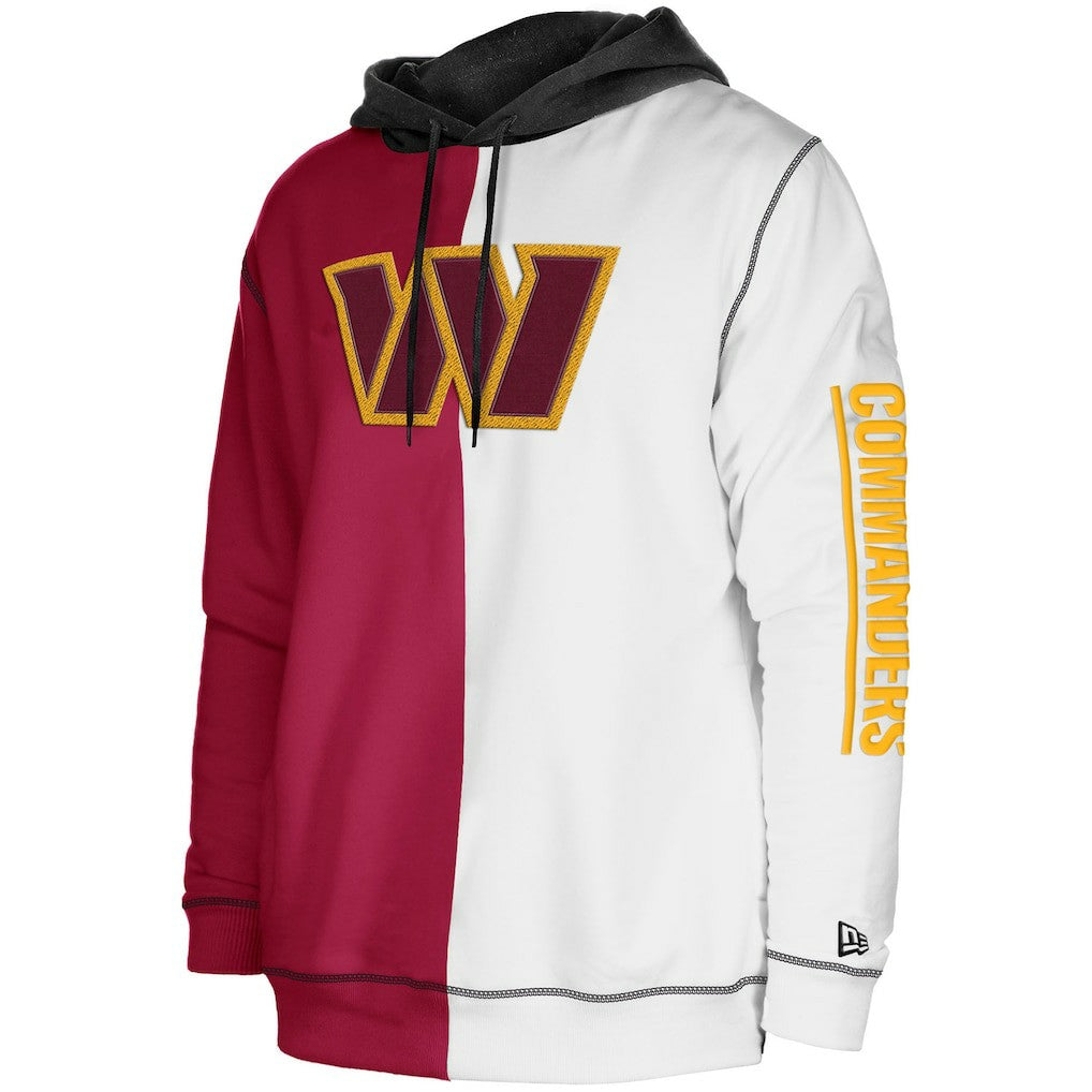 Washington Commanders New Era Third Down Split Raglan Pullover Hoodie - Burgundy/White - NFL