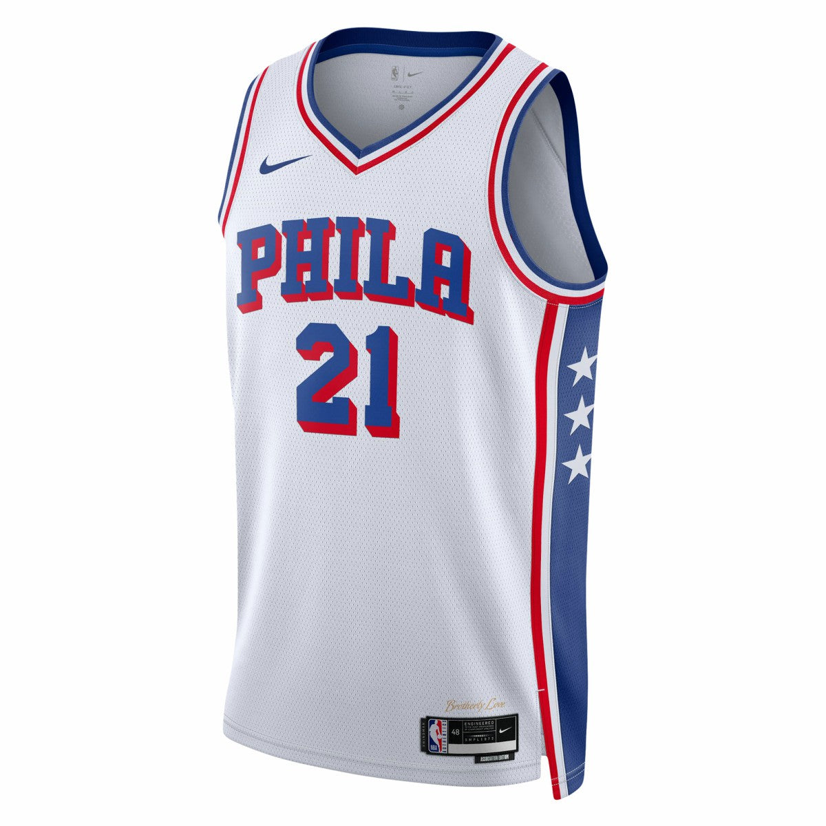 Nike Joel Embiid Philadelphia 76ers Unisex Swingman Jersey Association Edition White