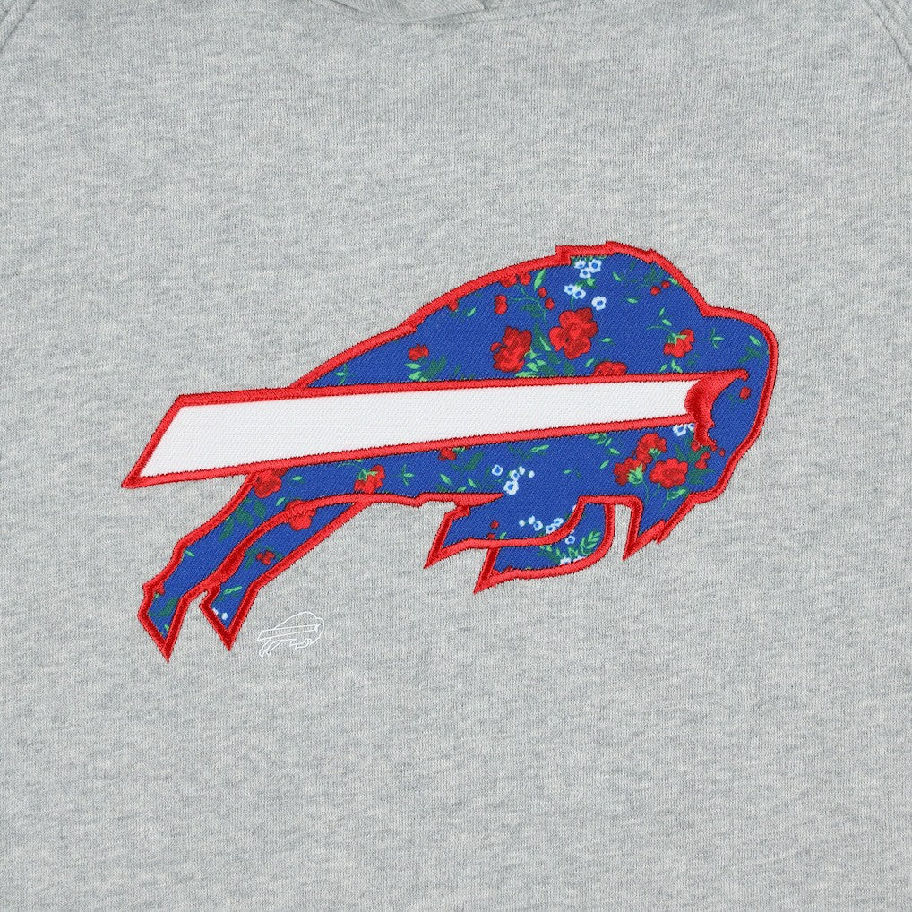 Buffalo Bills New Era Women's Floral Raglan Pullover Hoodie - Gray - NFL