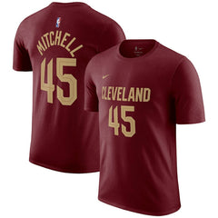 Nike Donovan Mitchell Cleveland Cavaliers Icon 2022/23 Name & Number T-Shirt Burgundy