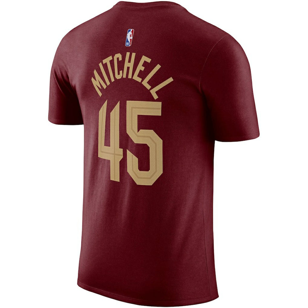 Nike Donovan Mitchell Cleveland Cavaliers Icon 2022/23 Name & Number T-Shirt Burgundy