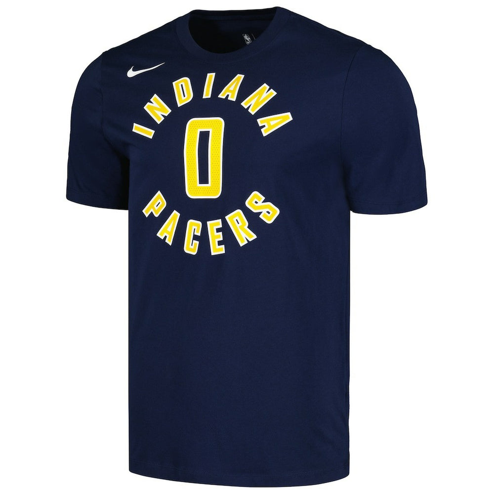 Nike Tyrese Haliburton Indiana Pacers Icon 2022/23 Name & Number T-Shirt Navy