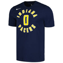 Nike Tyrese Haliburton Indiana Pacers Icon 2022/23 Name & Number T-Shirt Navy