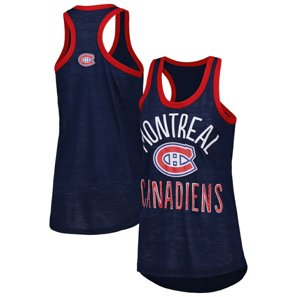 Montreal Canadiens G-III 4Her by Carl Banks Women's First Base Racerback Scoop Neck Tank Top - Navy | NHL sale